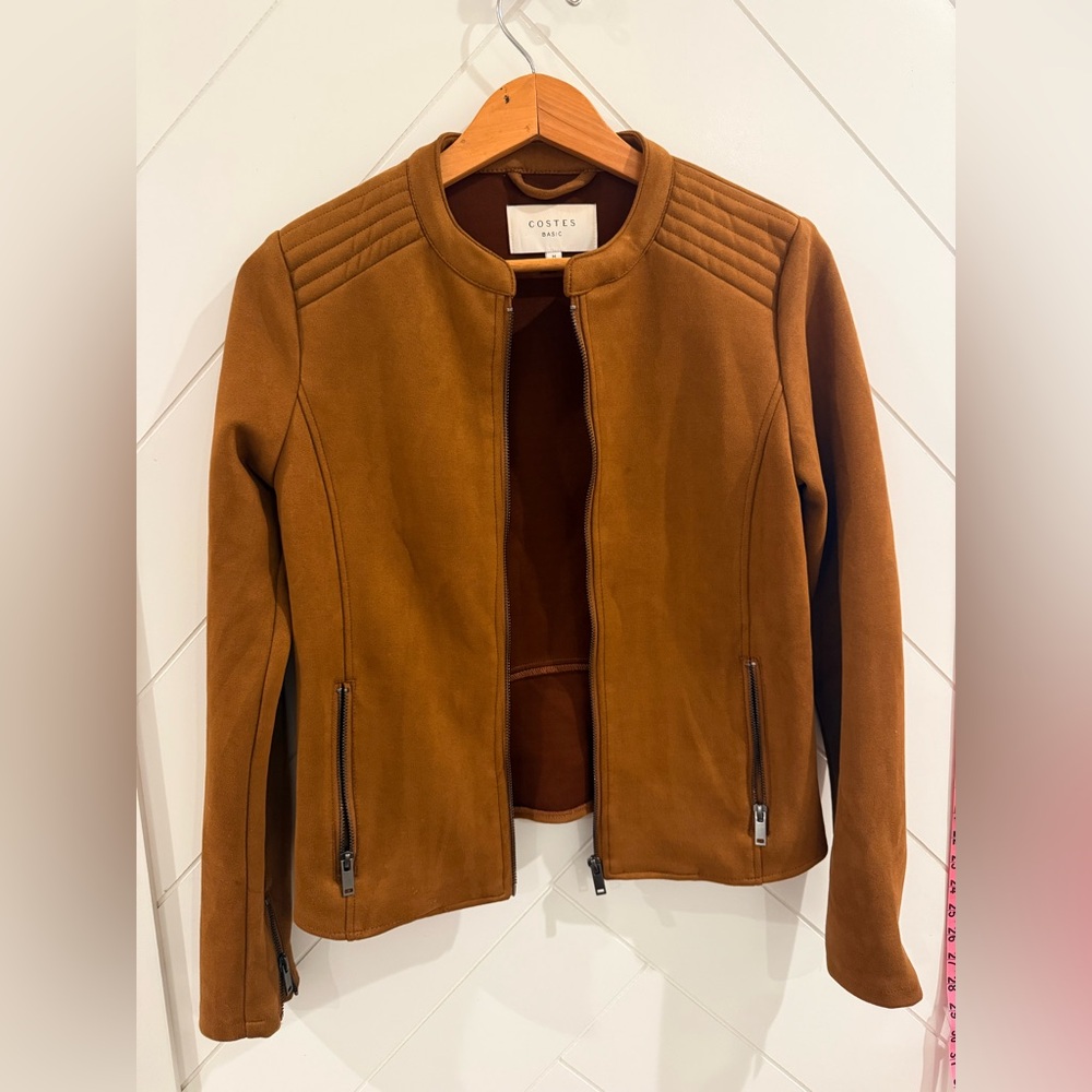 NWOT Costes Basic Suedine Biker Suede Jacket Size: Medium - Picture 6 of 13